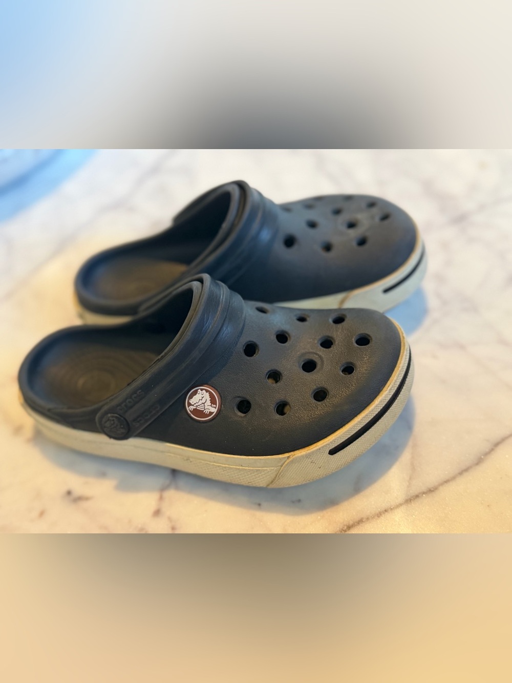 Crocs Black Clog Slip-Ons with White Sole 10